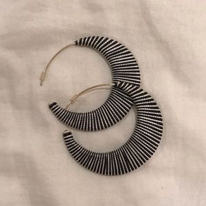 Black & white striped earrings